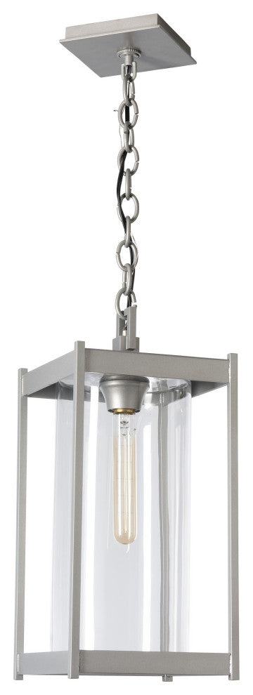 Cela Large Outdoor Lantern Coastal Burnished Steel Finish, Clear Glass
