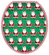 Santa Line Dancing Toilet Tattoos Seat Cover, Vinyl Lid Decal, Holiday Bathroom, Round