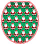 Santa Line Dancing Toilet Tattoos Seat Cover, Vinyl Lid Decal, Holiday Bathroom, Round