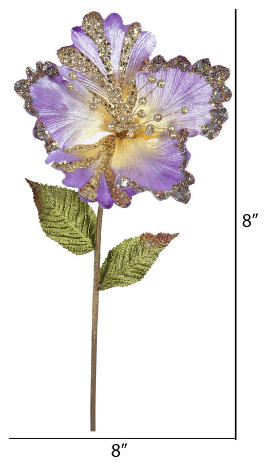 Vickerman Of160326 23" Violet Hibiscus Artificial Christmas Pick