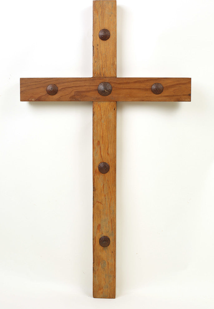 Old Door Cross With Extra Large Clavos