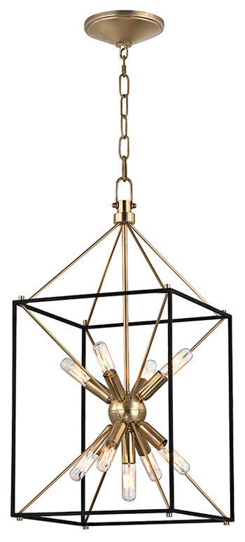 Glendale, 9-Light Pendant, Aged Brass, 12"