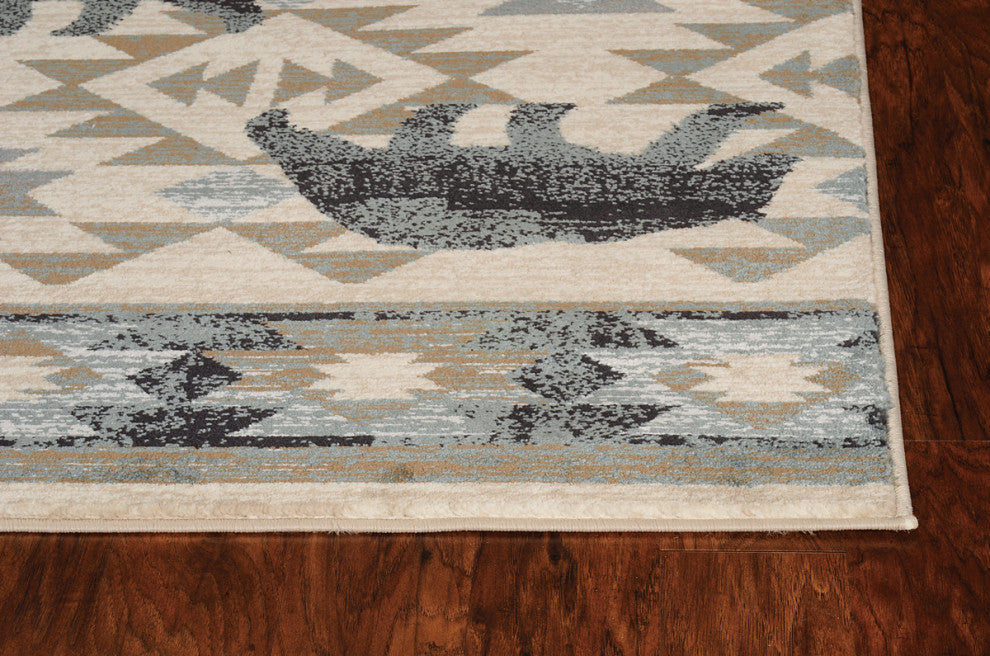 KAS Chester 5634 Ivory/Blue Montana Area Rug, 8'x10'
