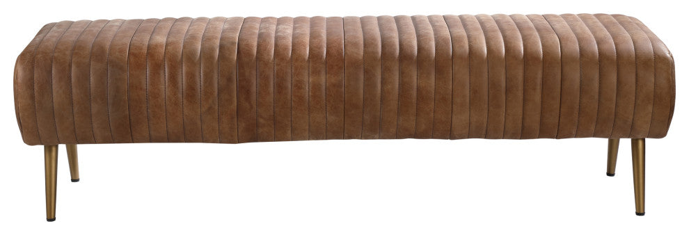 Endora Bench Open Road Brown Leather