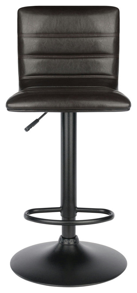 Holly Adjustable Swivel Stool, Black & Espresso