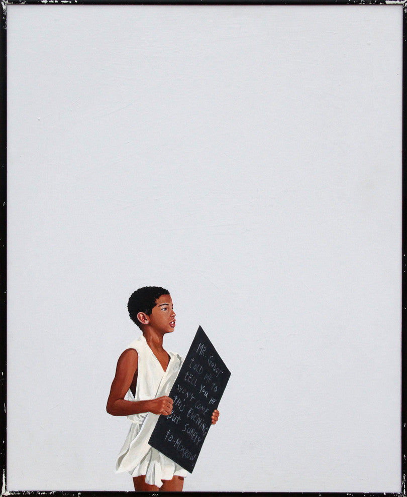 Donald Bradford, Waiting for the Godot, The Message 2, Oil Painting