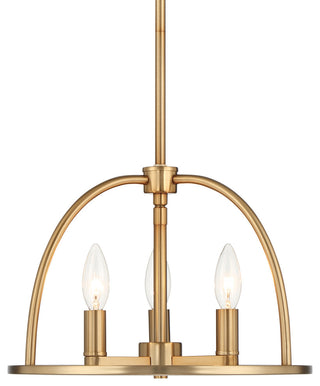 Abbott Three Light Chandelier in Vibrant Gold