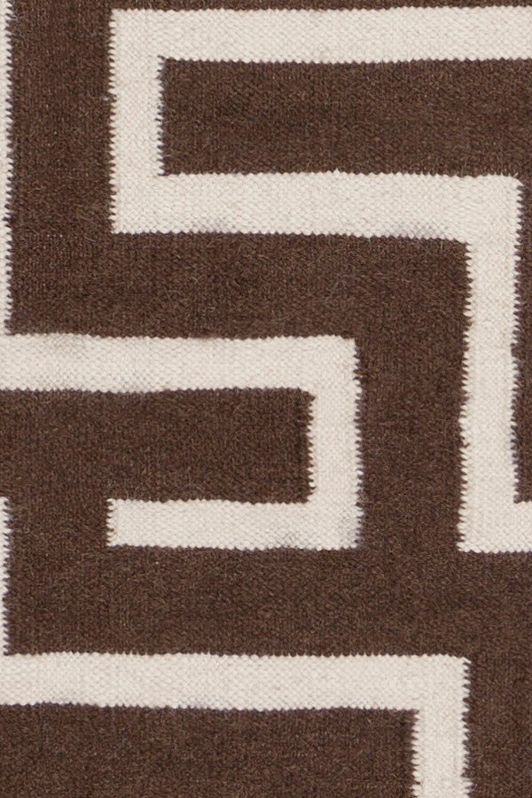 Lima Contemporary Area Rug, Brown and White, 5'x7'