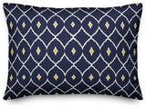 Navy and Yellow Diamond 14x20 Lumbar Pillow