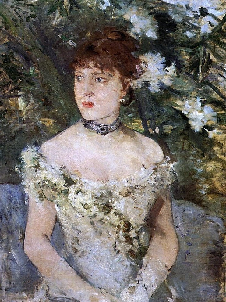 Berthe Morisot Young Woman Dressed for the Ball Wall Decal Print