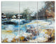 "Village in Winter" Glossy Metal Wall Art, 3 Panels, 36"x28"
