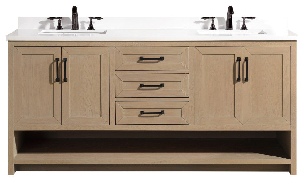 Venice 72" Bathroom Vanity Oak Gray Finish