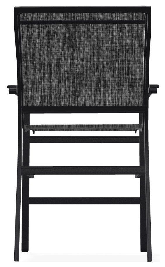 Bazza Sling Balcony Height Stackable Outdoor Stool, Augustine Shadow/Black