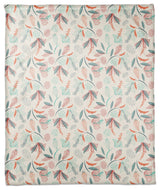Linear Abstract Floral 50x60 Coral Fleece Blanket
