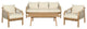 Cypress Outdoor Patio 4-Piece Conversation Set Ivory Olefin Cushions