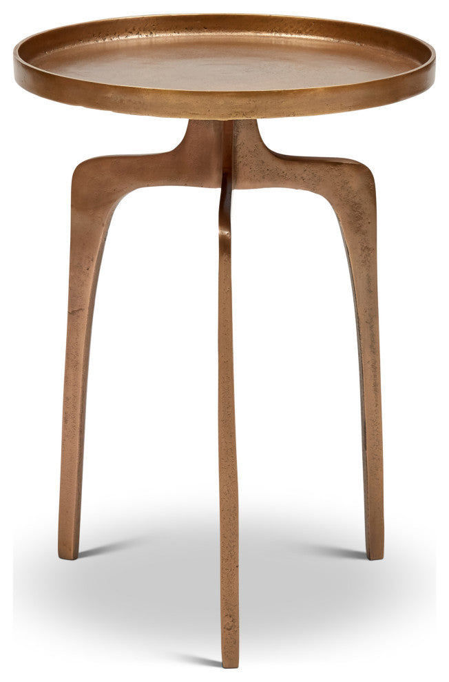 Elements Vinya End Table, Antique Brass