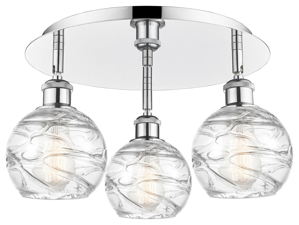 Athens Deco Swirl 3 17.625" Flush Mount Polished Chrome