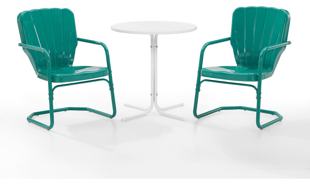 Ridgeland 3-Piece Outdoor Bistro Set, Turquoise Gloss