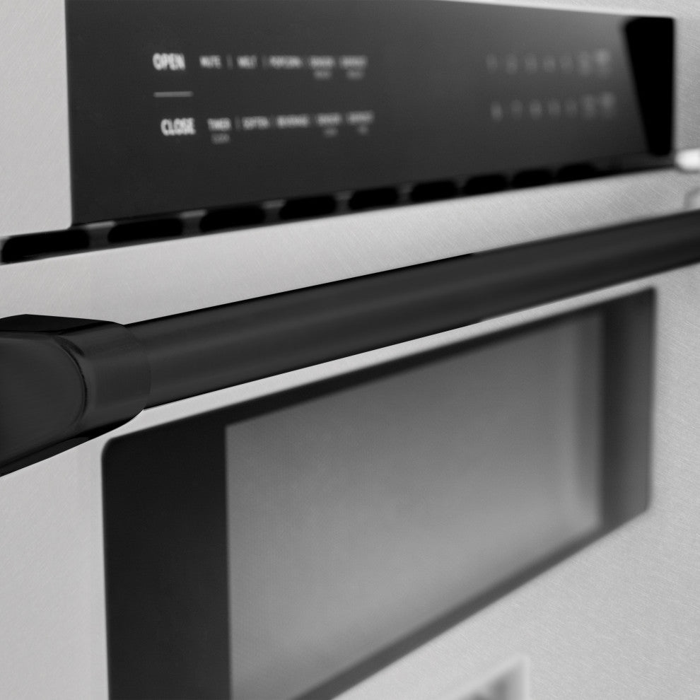 Microwave Drawer, DuraSnow Stainless Steel and Matte Black, MWDZ-30-SS-MB
