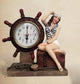Lady Sailor Ship Wheel Clock