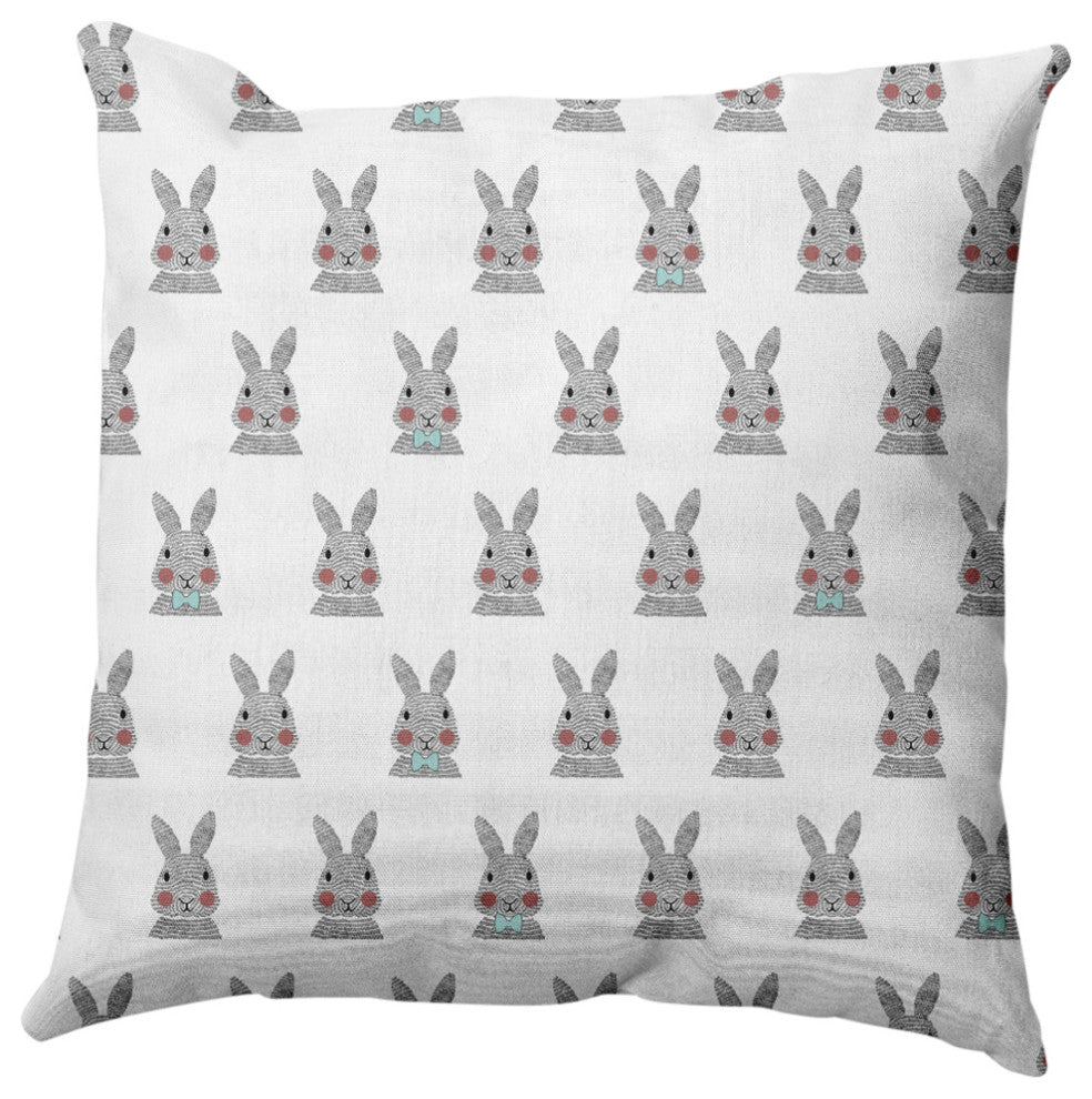 Bunny Fluffle Easter Indoor/Outdoor Throw Pillow, Wave Top Blue, 18x18"