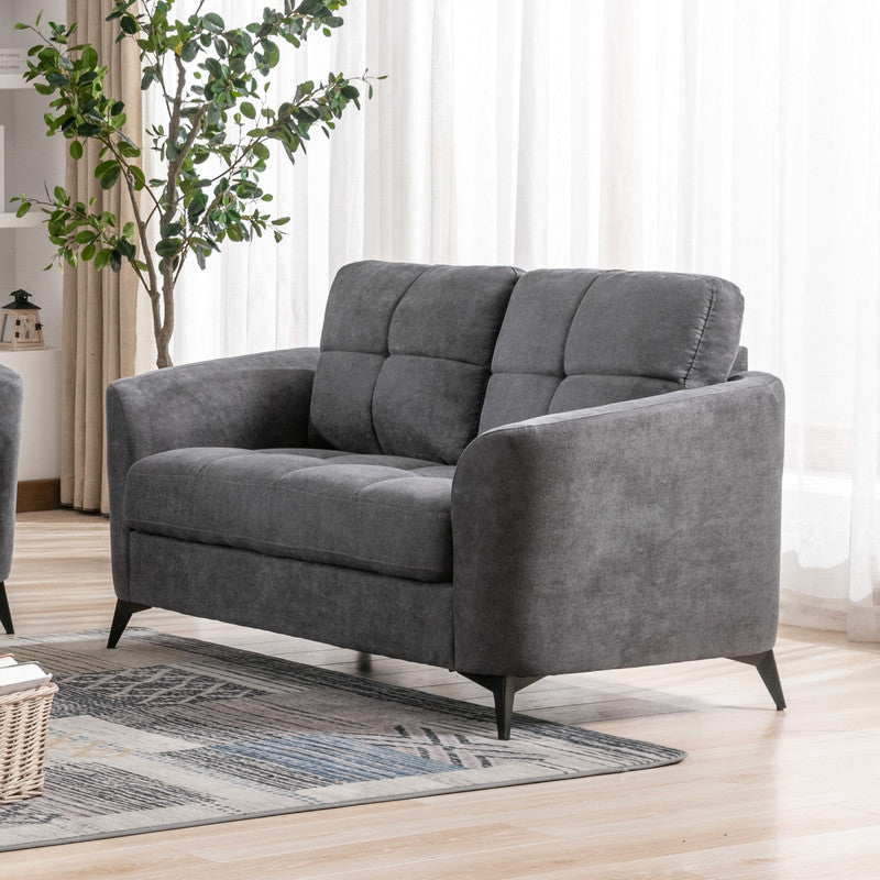 Callie Woven Fabric Loveseat, Gray