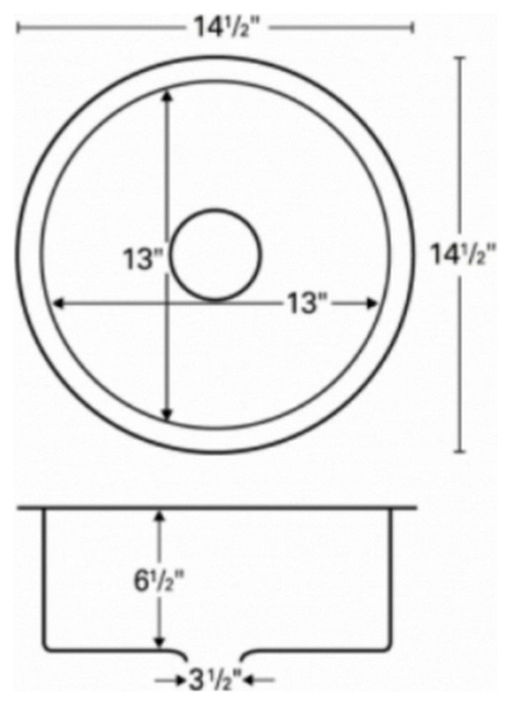 Karran USA U-1414 U Series 14-1/2" Undermount Single Basin - Stainless Steel