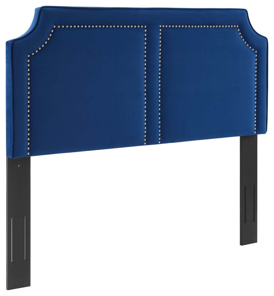 Cynthia Performance Velvet Full/Queen Headboard, Navy