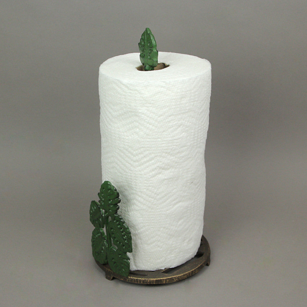 Cast Iron Monstera Leaf Paper Towel Holder Countertop Beach Themed Kitchen Deco