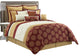 Dante 10 Piece Comforter Set, Red, California King