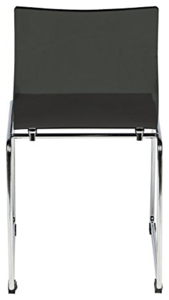 LeisureMod Lima Modern Acrylic Chair, Set of 2