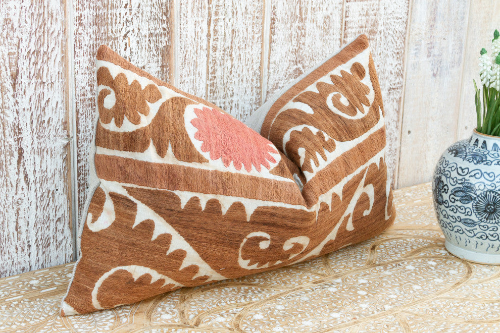 Aisara Thuja Suzani Lumbar Pillow