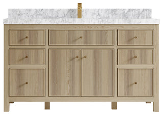 Sonoma Oak 60 Single Bathroom Vanity with 2" Carrara Marble