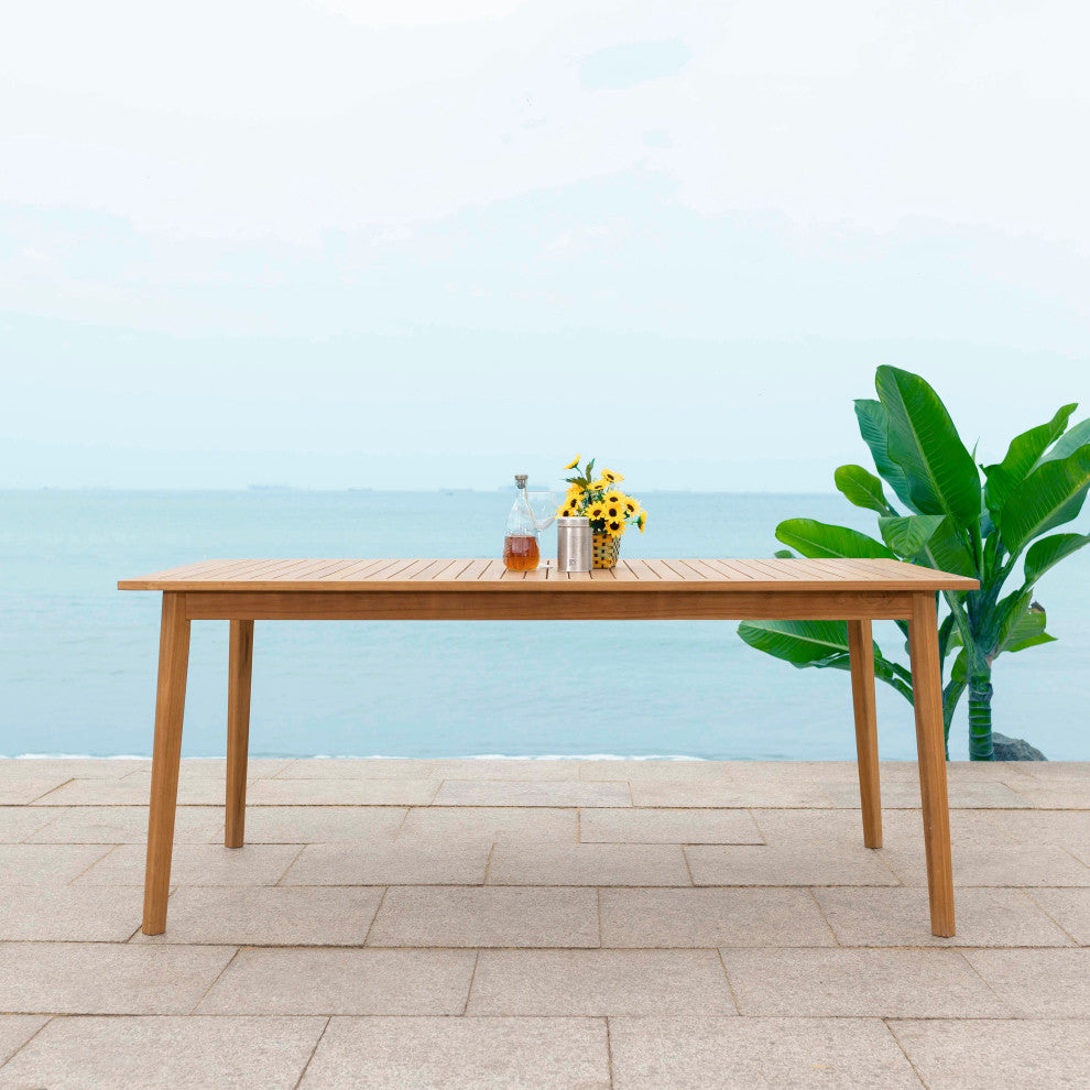 Safavieh Couture Indoor-Outdoor Mayaguana Teak Dining Table, Natural