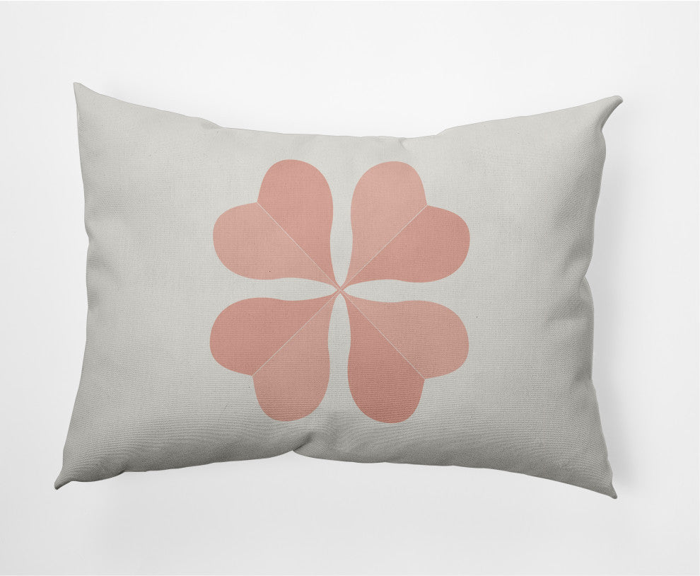 Lucky Clover St. Patrick's Day Decorative Lumbar Pillow, Sunwashed Red, 14x20"