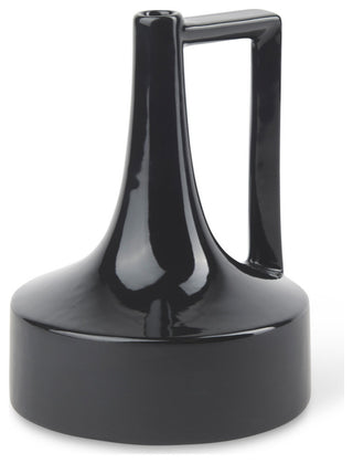 Burton 8.3H Small Glossy Black Ceramic Jug Vase