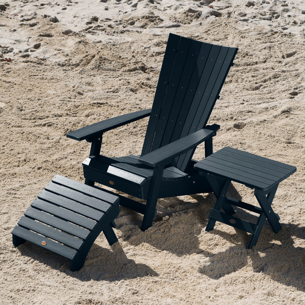 Manhattan 3-Piece Beach Adirondack Set, Federal Blue