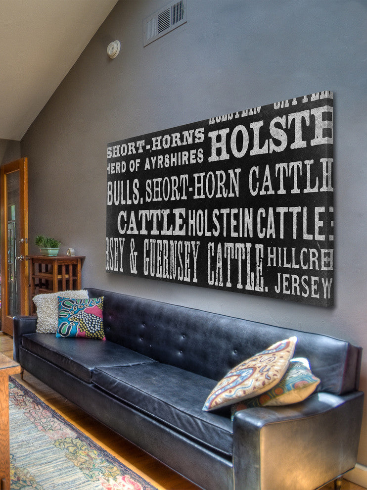 "Cow Chalk 2" Painting Print on Canvas