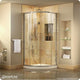 DreamLine Frameless Sliding Shower Enclosure and Quarter Round Base, White