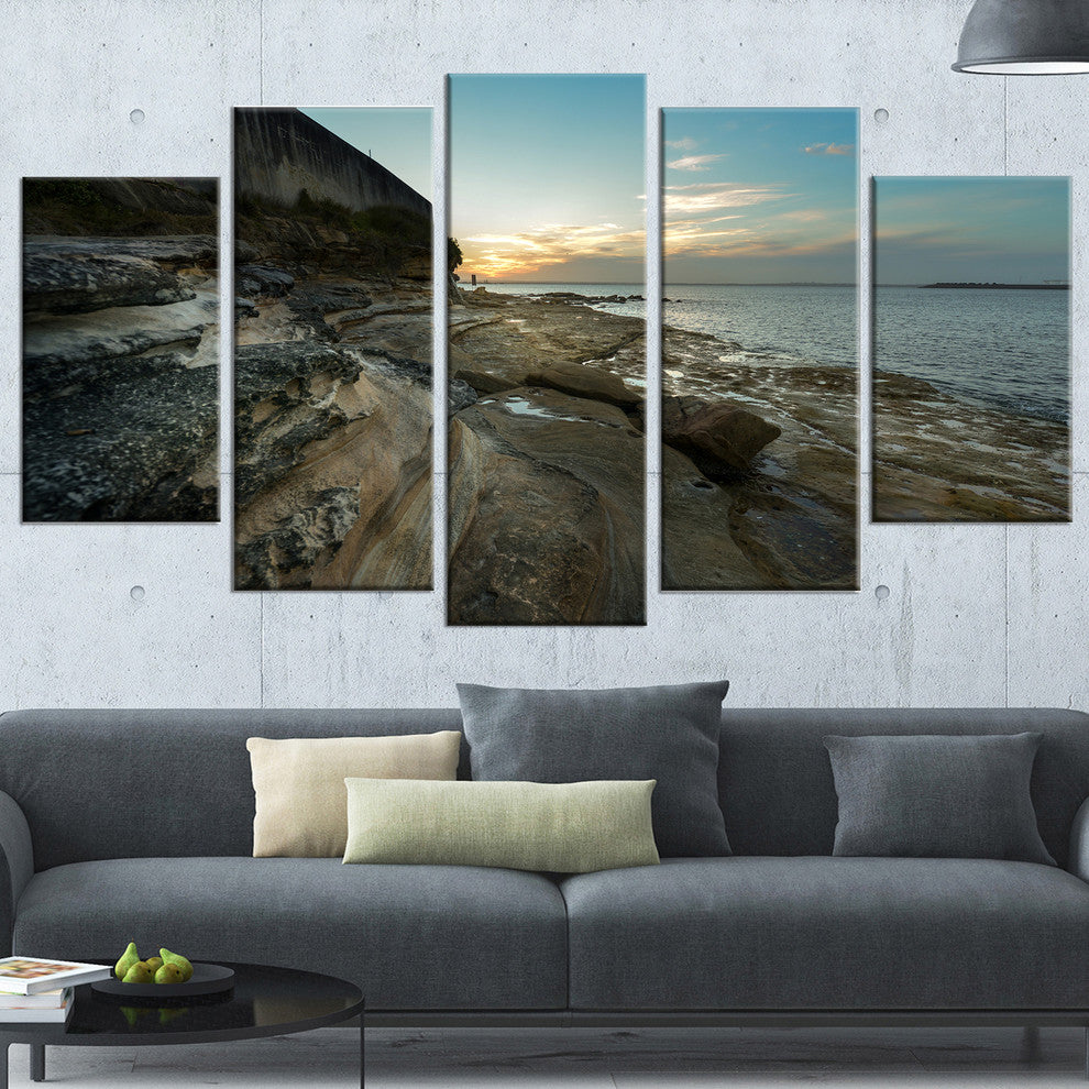 "Rocky Sydney Beach View" Canvas Print, 5 Panels