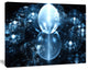 Blue Water Drops on Mirror, Oversized Abstract Canvas Art Print, 60x40