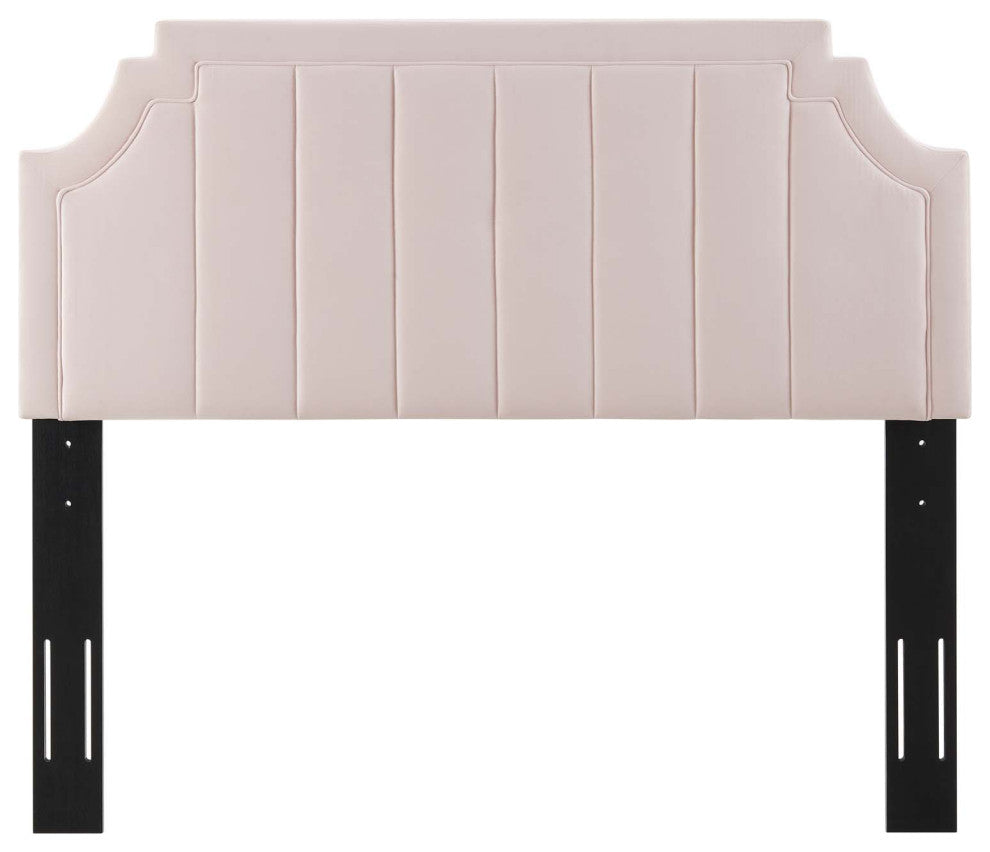 Tufted Headboard, Twin Size, Velvet, Pink, Modern Contemporary, Bedroom Master
