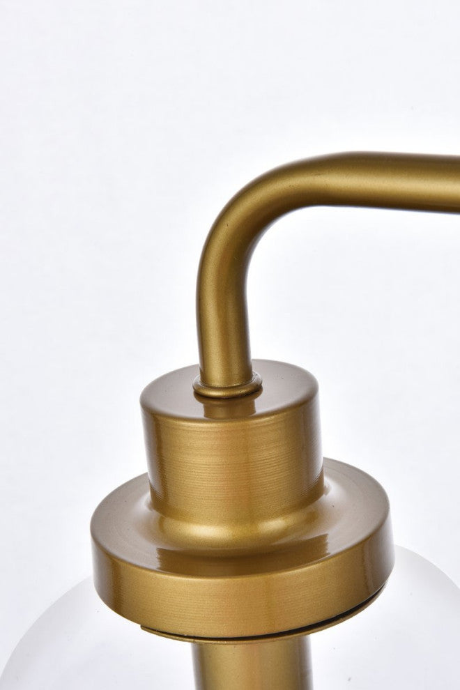 Helen 2-Light Bath Sconce, Brass With Clear Shade