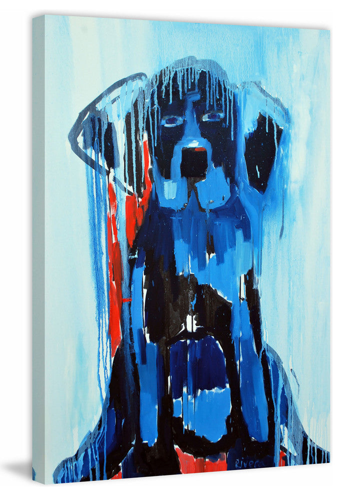 "Soaked Puppy" Painting Print on Wrapped Canvas, 12"x18"