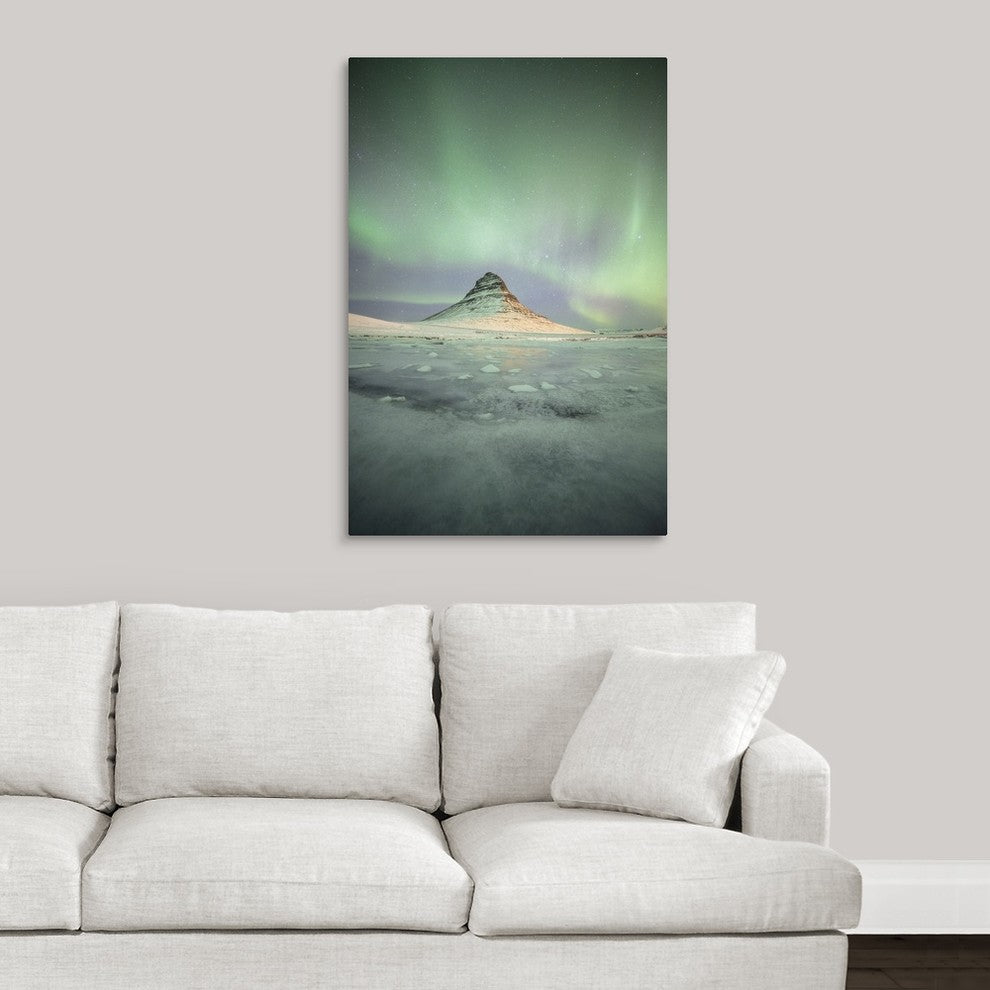 "Kirkjufell Mountain" Wrapped Canvas Art Print, 24"x36"x1.5"