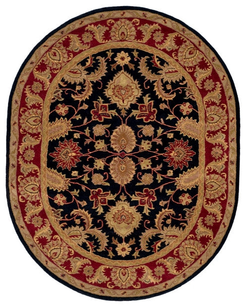 Safavieh Classic Cl244C Black, Burgundy Area Rug, 4'6" X 6'6"