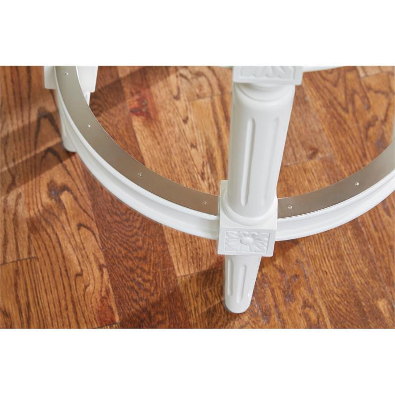 New Ridge Home Goods Chapman 26" Backless Counter Height Swivel Stool in White