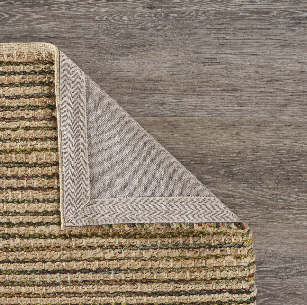 9" x 12" Natural Undertone Striated Area Rug