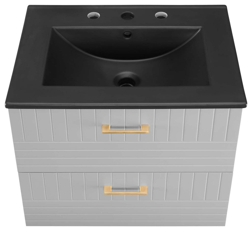 Daybreak 24" Bathroom Vanity, Light Gray Black