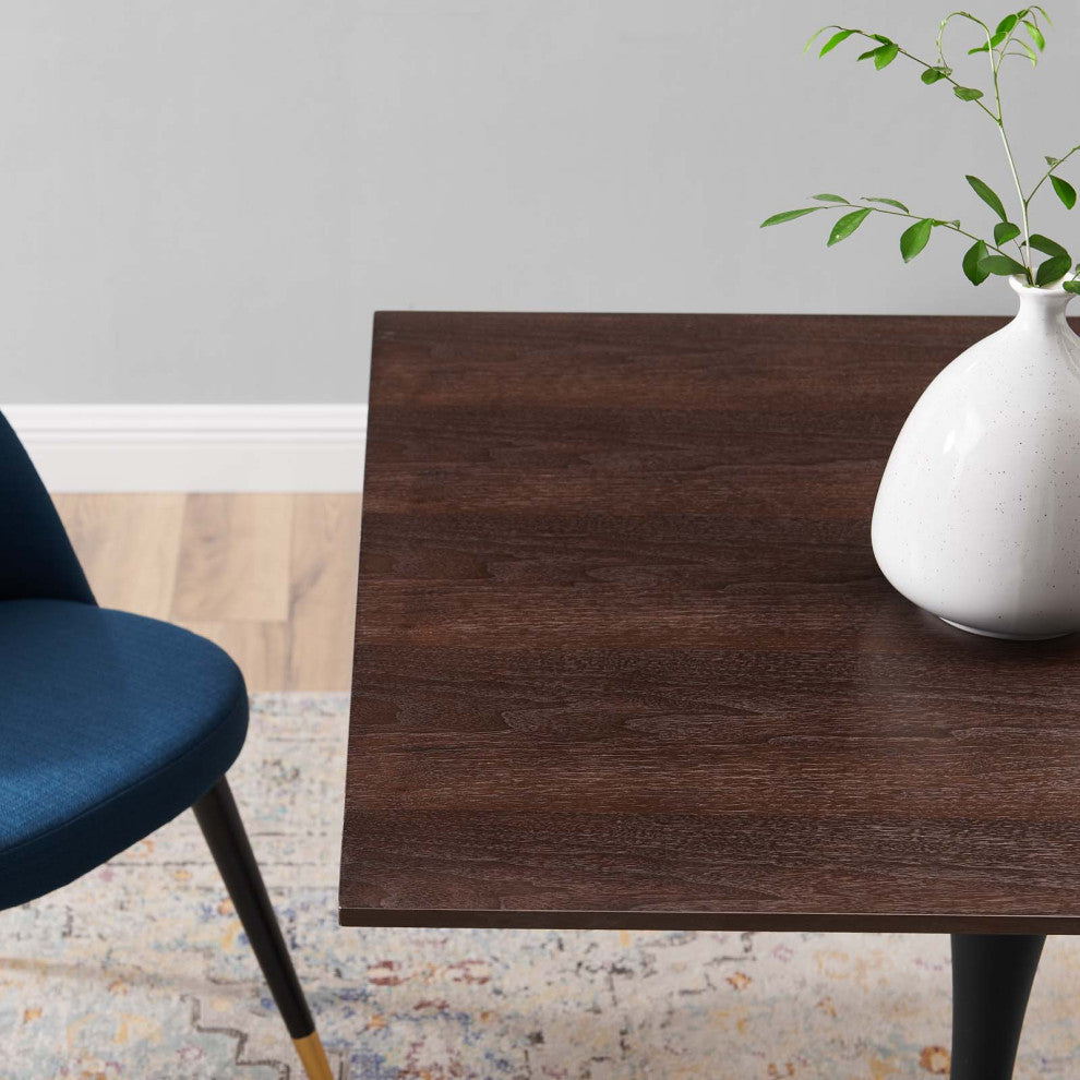 Dining Table, Square, Wood, Black Dark Brown, Modern, Cafe Bistro Restaurant